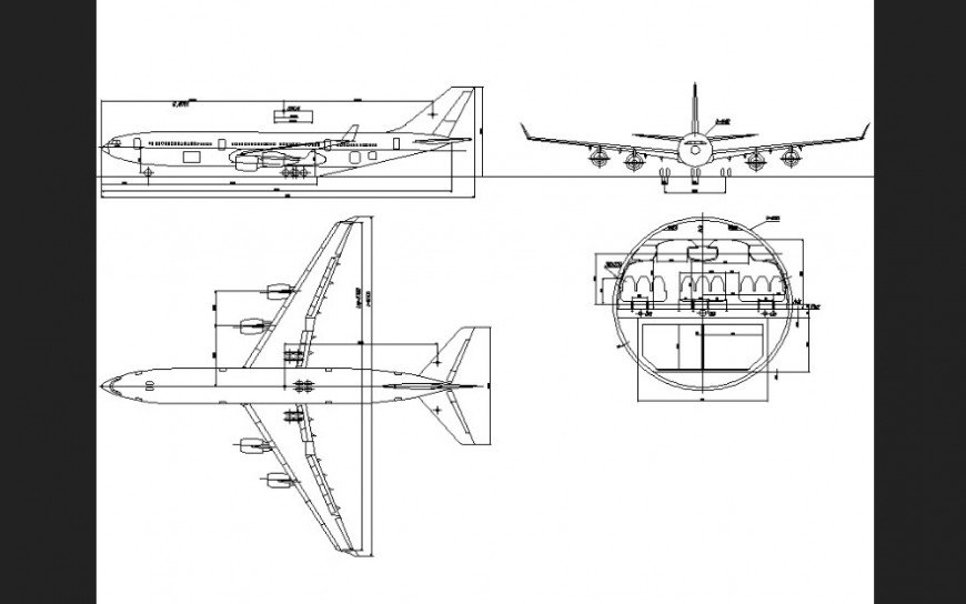 Airliner plan detail dwg file.