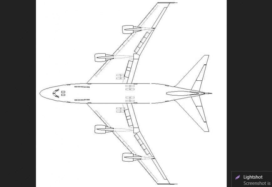 Airplane plan with a detailing dwg file.