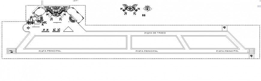 Airport building structural detail 2d view layout file in dwg format