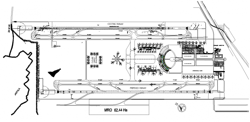 Airport building structural plan detail 2d model layout file