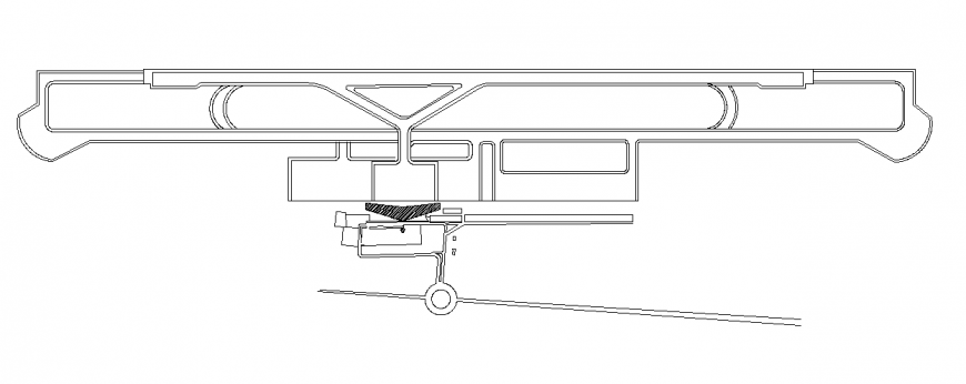Airport building structure detail 2d view layout plan