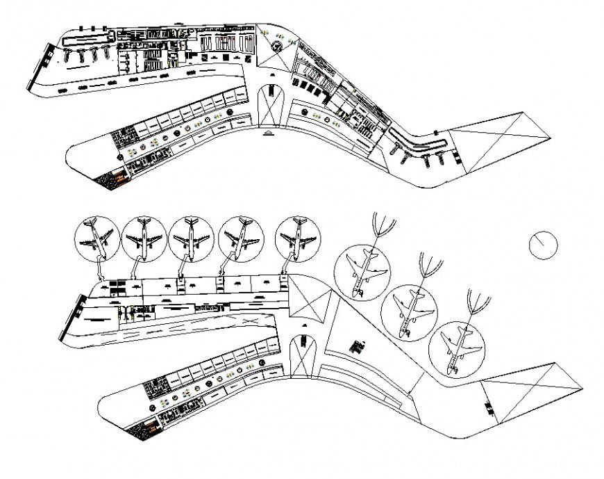 Airport building structure detail CAD constructive block layout file in dwg format