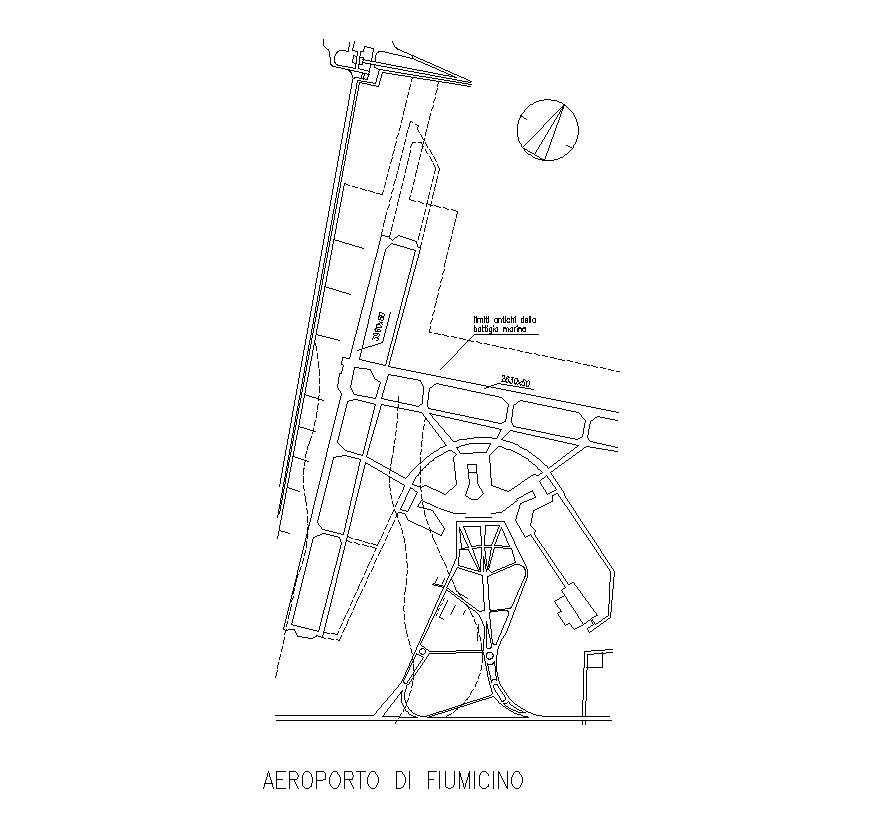 Airport building structure detail plan layout dwg file