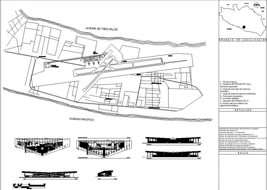 Airport design site plan with drawing in dwg file.
