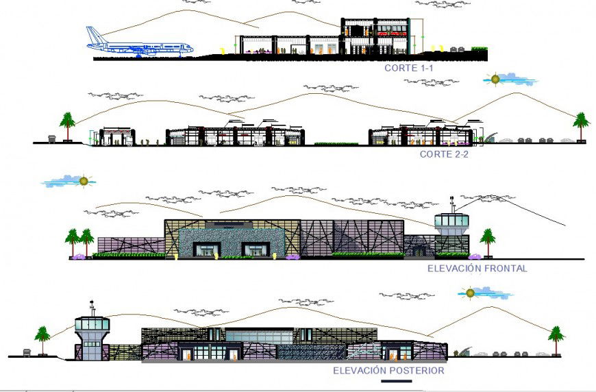 Airport exterior elevation detail model files
