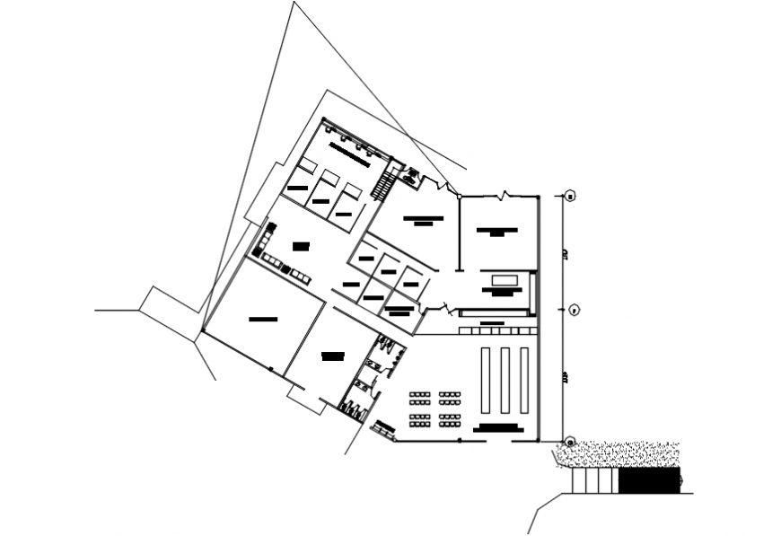Airport floor distribution plan cad drawing details dwg file
