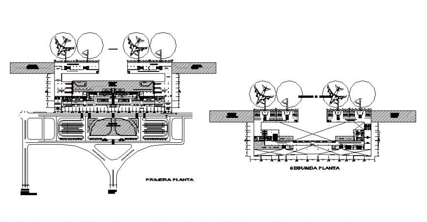 Airport layout plan detail drawing in dwg AutoCAD file.