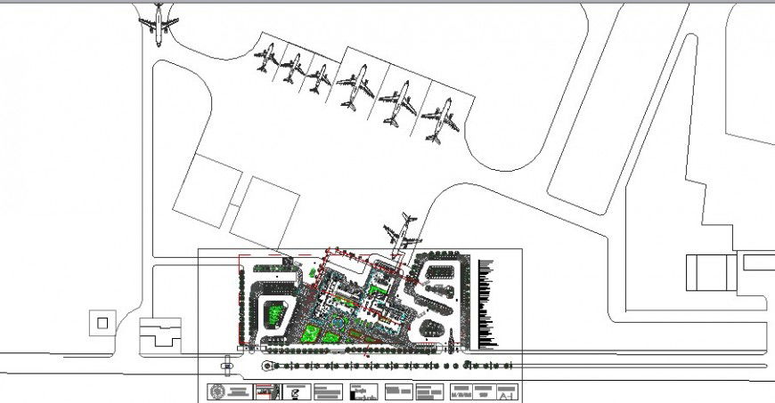 Airport of San Tome Plants Distribution Plan cad drawing details dwg file