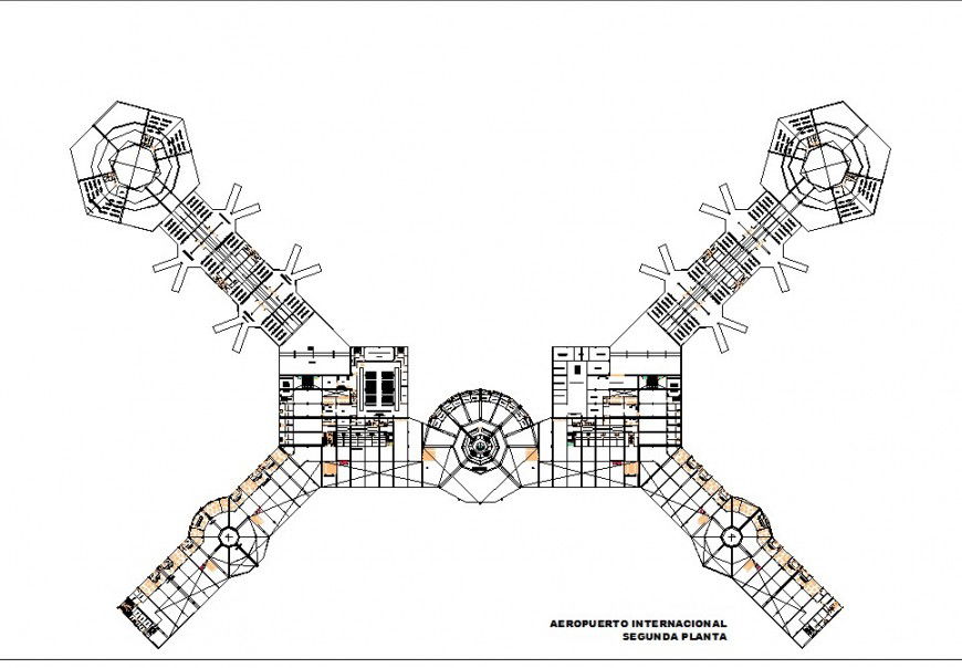 Airport parking system 2d view CAD block layout file in autocad format