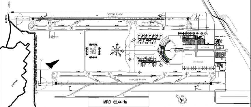 Airport plan with detailing of dwg file.