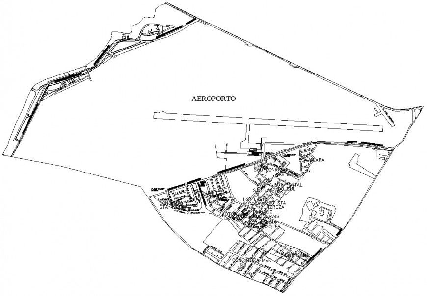 Airport site plan detail drawing in dwg AutoCAD file.