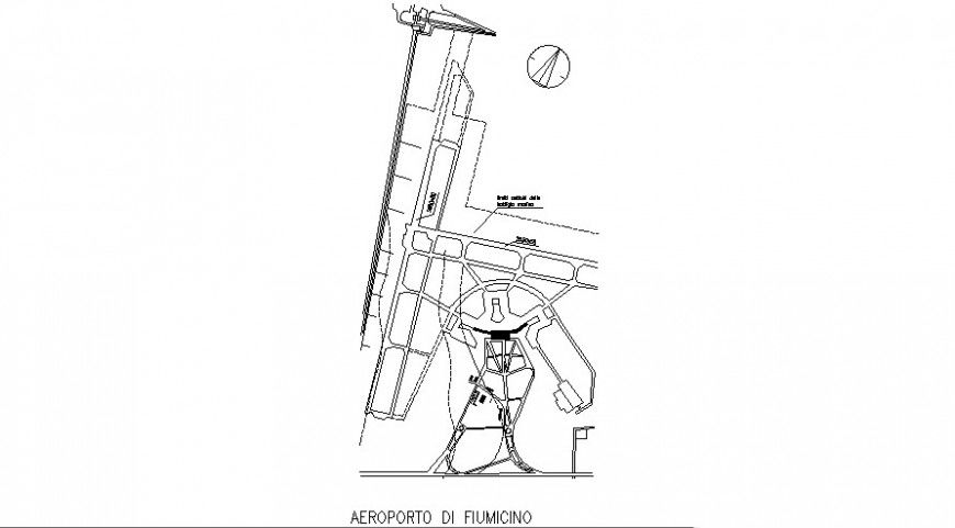 Airport site plan drawing in dwg AutoCAD file.