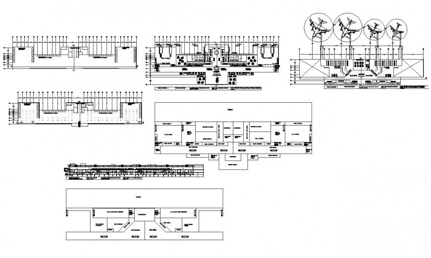 Airport structural plan detail 2d view CAD construction layout dwg file