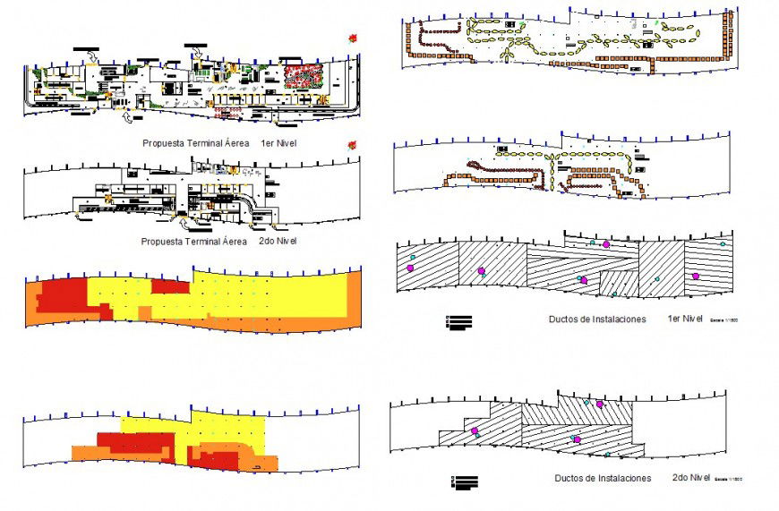 Airport top view construction plan detail