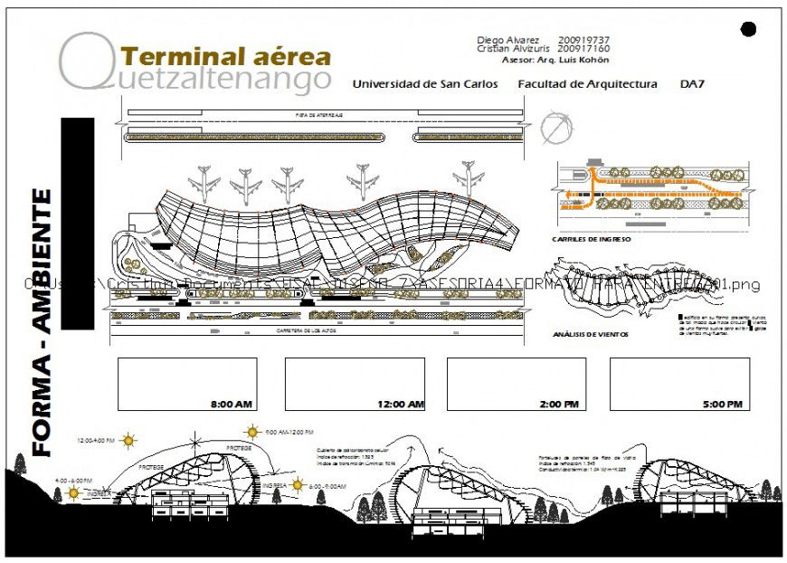 Airport top view construction plan details dwg file