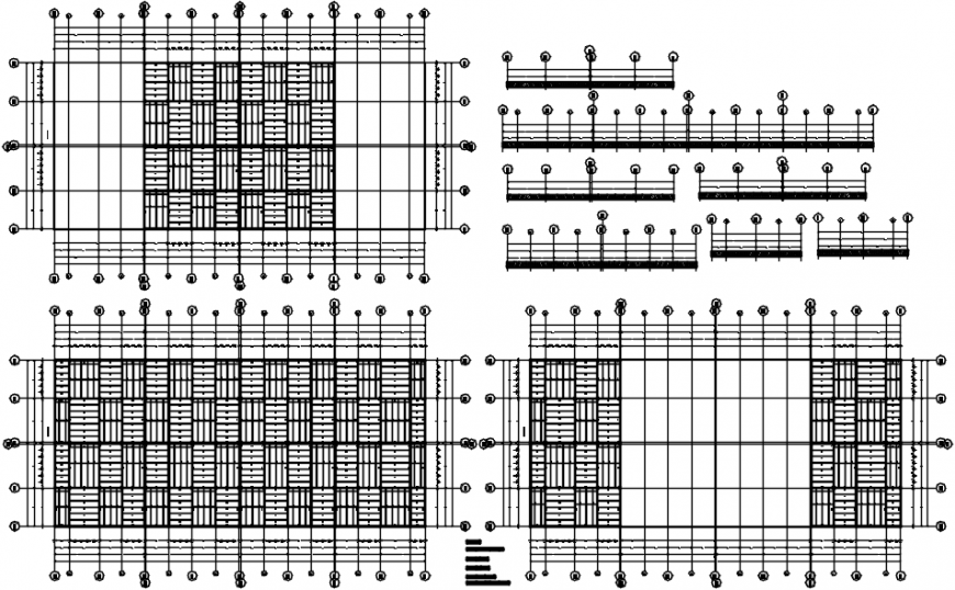 All floors constructive section and structure plan drawing details dwg file