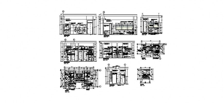 All sided elevation, sections and installation details for hospital dwg file