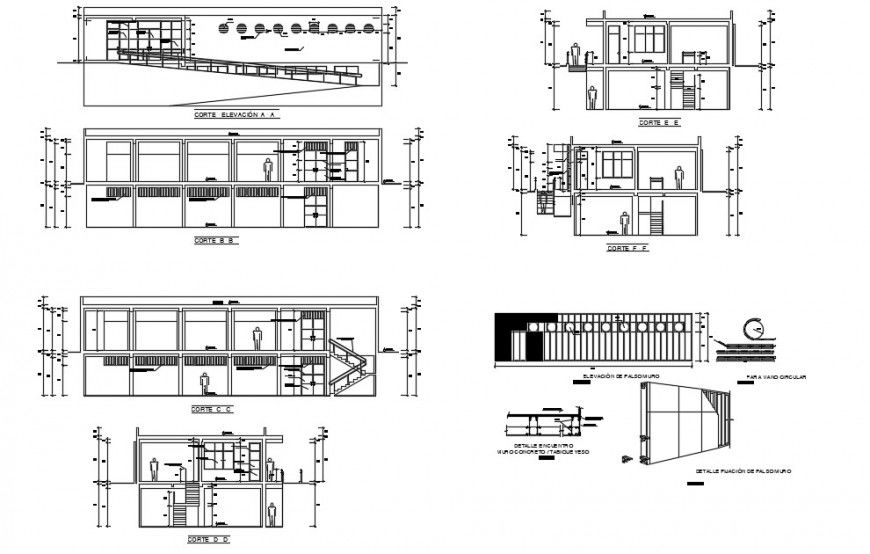 All sided section and auto-cad drawing details of local hospital dwg file