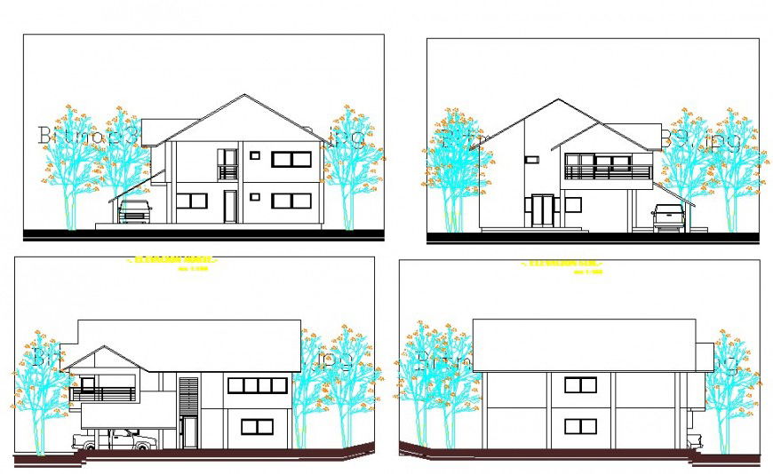 All sides elevation structure detail file
