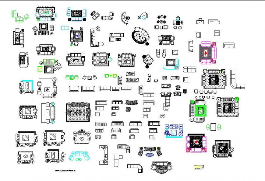 All types of sofa concept 2d details