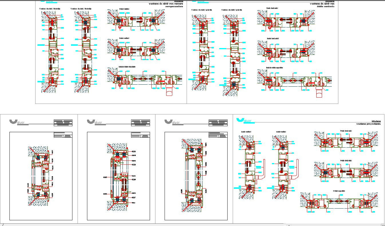 aluminium window detail cad dwg files