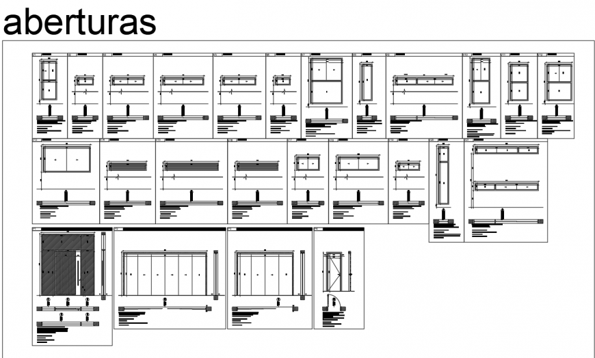 Aluminium sliding door and window detail block in dwg AutoCAD file.
