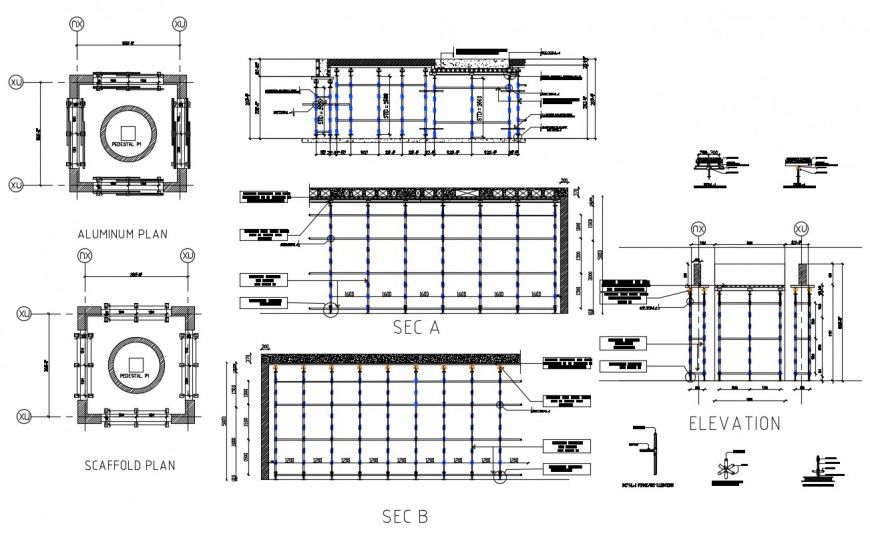 Aluminum plan elevation autocad software