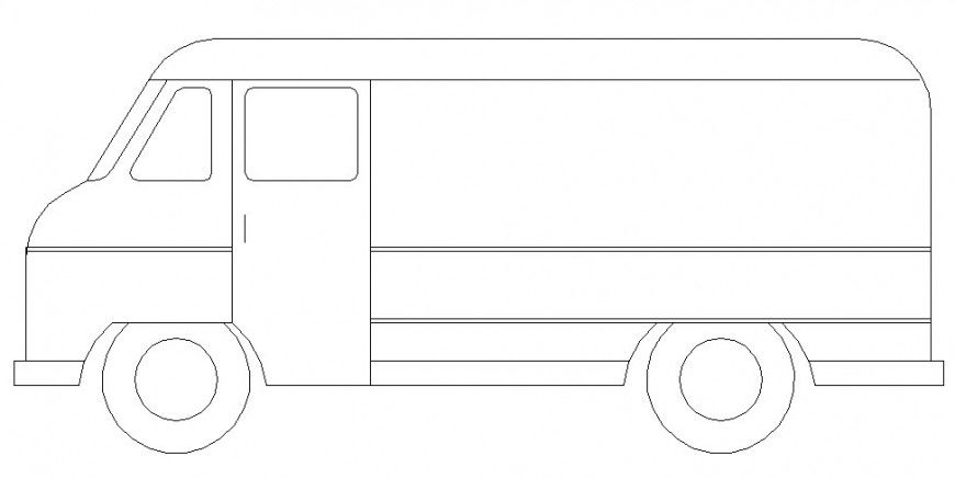 Ambulance car side elevation in AutoCAD file