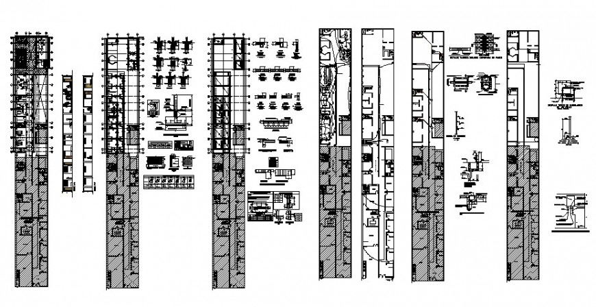 Amplification of clinic structure foundation and structure details of all floors dwg file
