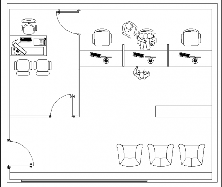 An office plan detail dwg file.