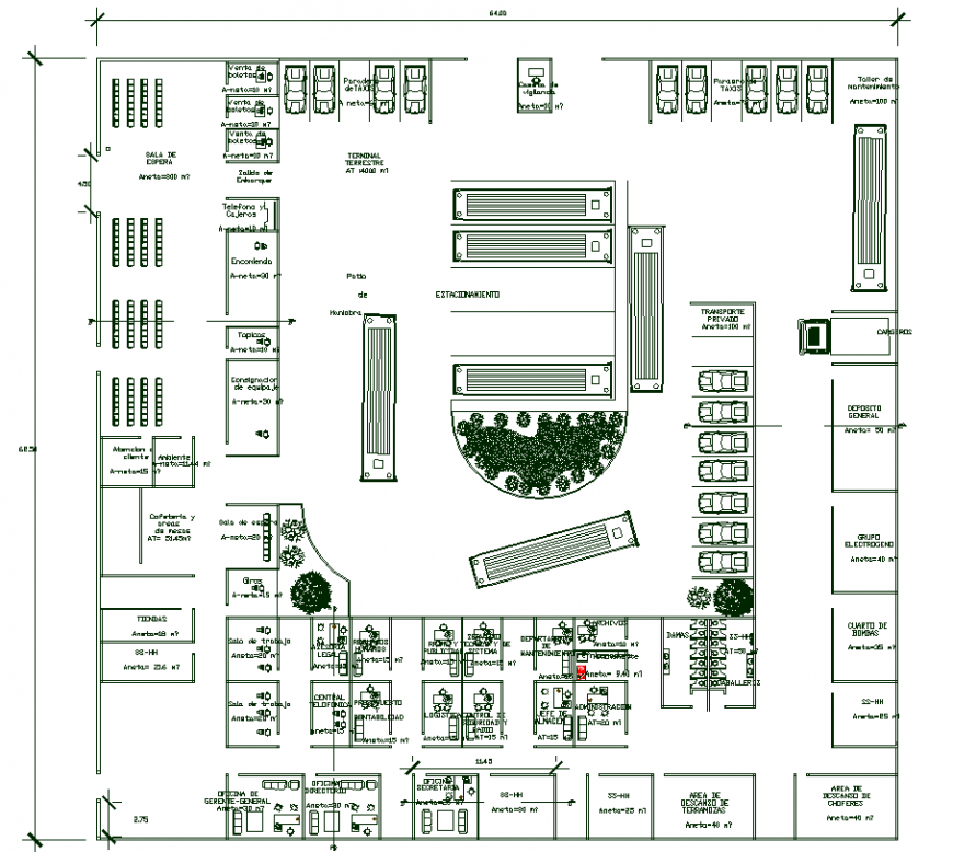 An office plan with a detailing dwg file.