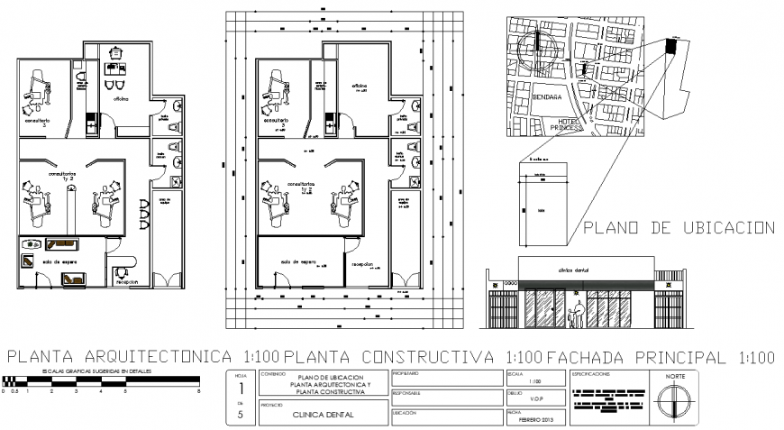 An office plan with detail & a dwg file.