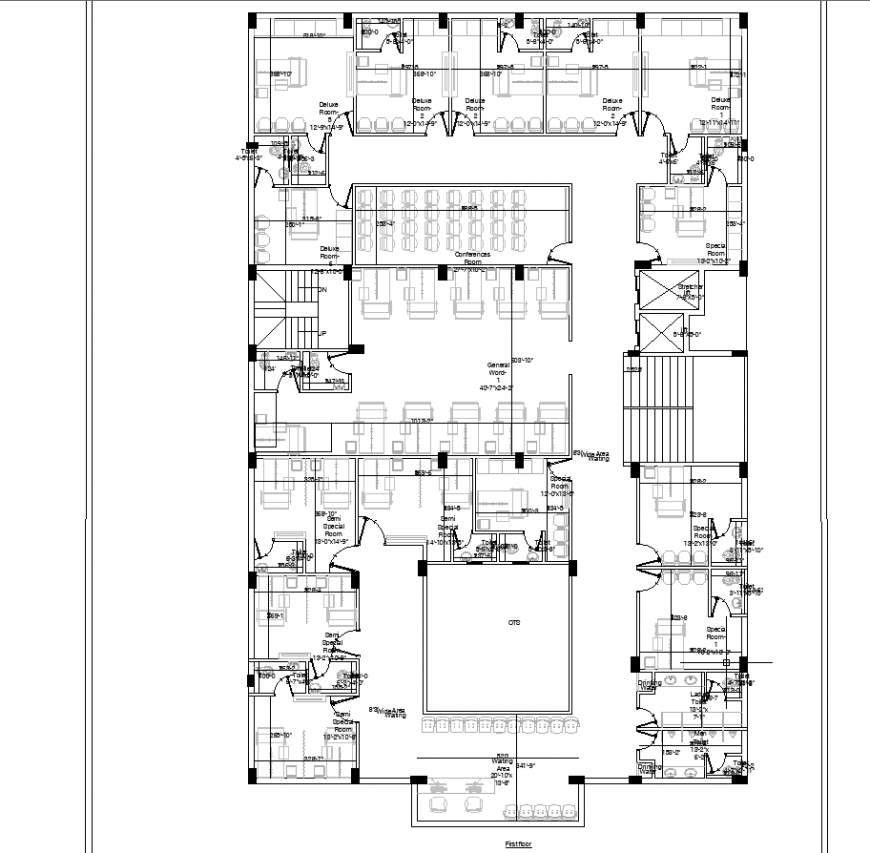 Office Layout Plan with Details in DWG Format