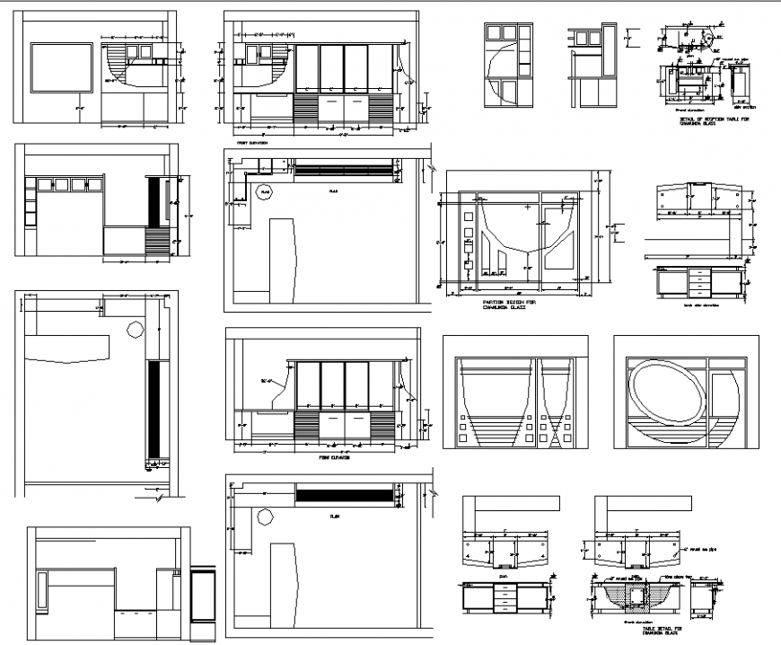 An office reception plan with detail dwg file.