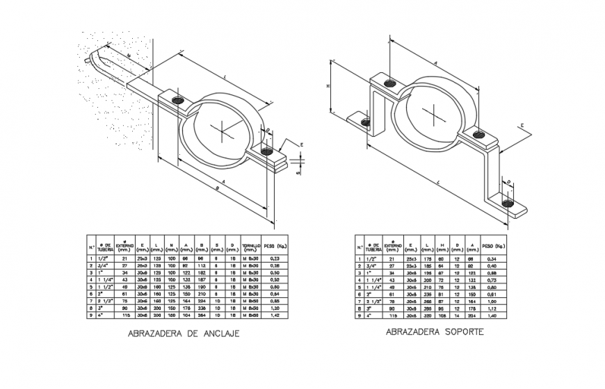 anchor clamp & clamp stand Detail section.