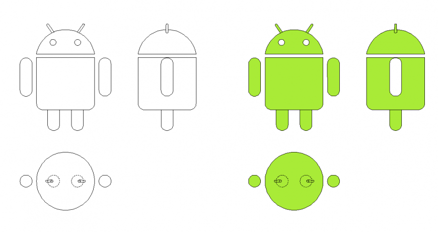 Android symbol Design In Autocad file