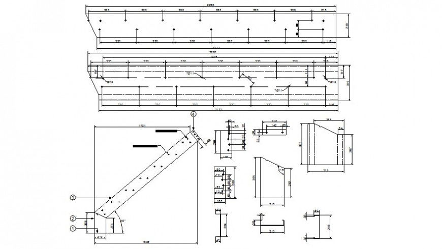 Angle section drawings 2d view autocad software file