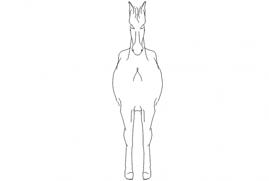 Animal block include horse elevation in AutoCAD file
