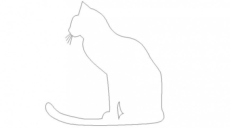 Animal blocks of cat drawings 2d view autocad software file