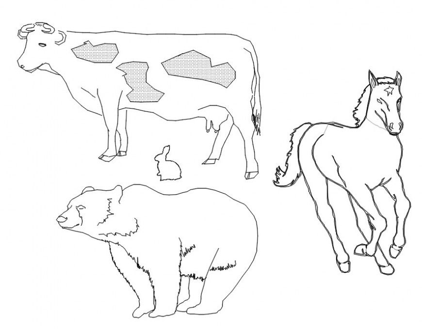 animal cad blocks dwg file