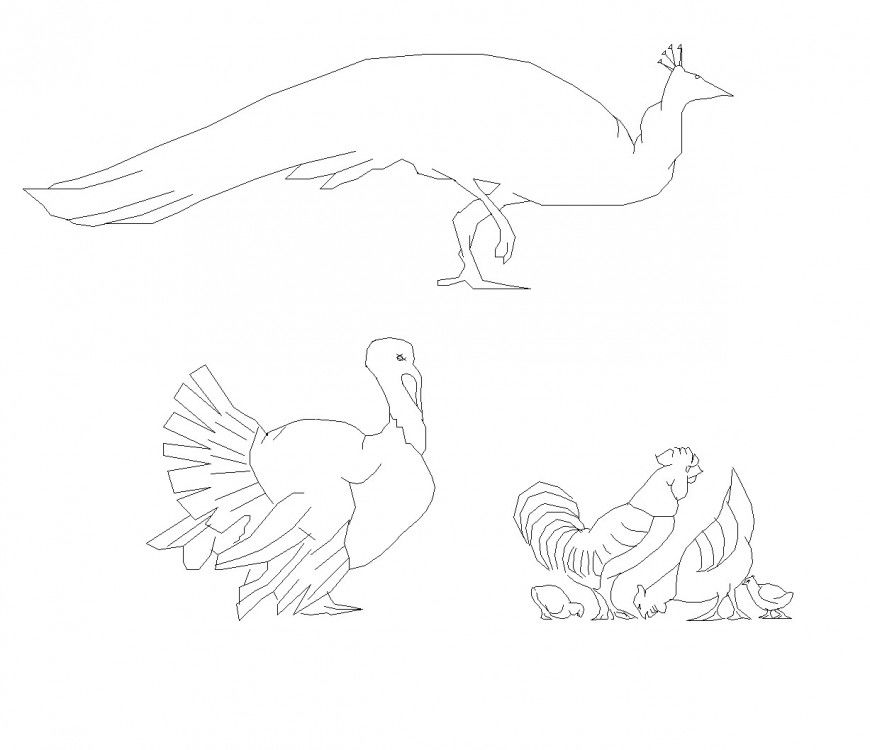 Animal cortile plan dwg file