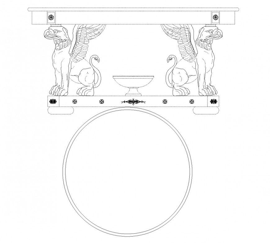 Animal Round Table AutoCAD CAD Blocks for Furniture Design