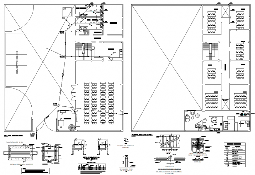 Anitary facilities in a chapel plan and section autocad file