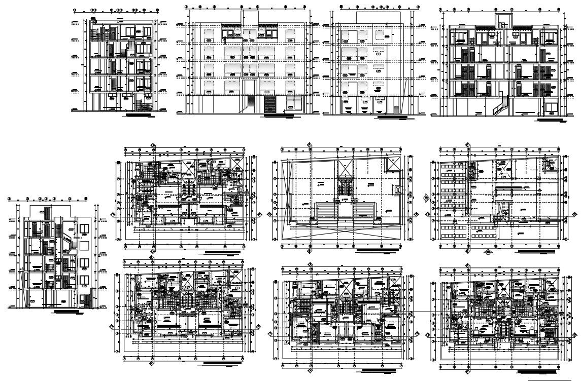 apartment house project with AutoCAD File
