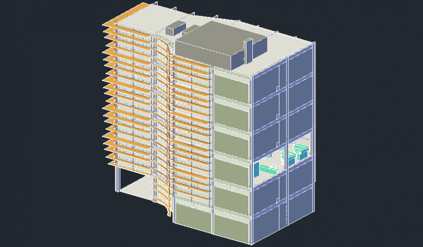 Apartment 3d view in AutoCAD file
