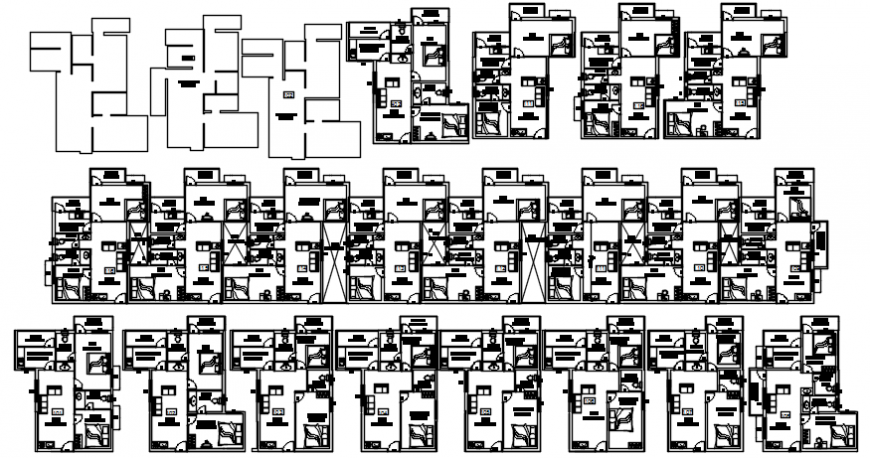 Apartment all wings furniture detail plan