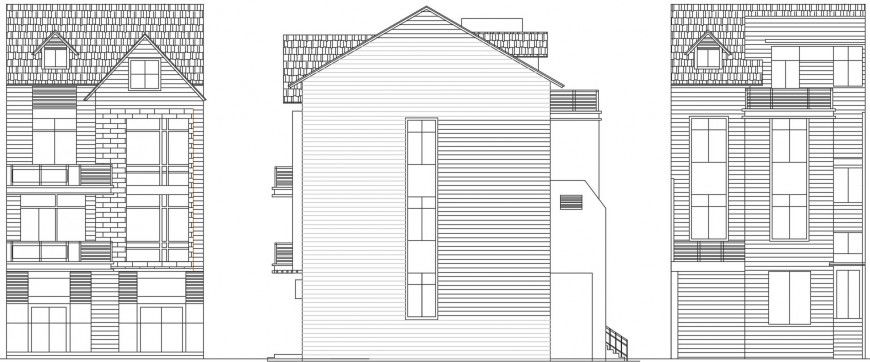 Apartment block front elevation model detail
