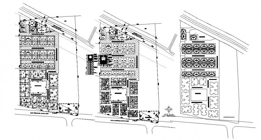 Apartment building blocks floor plan distribution cad drawing details dwg file