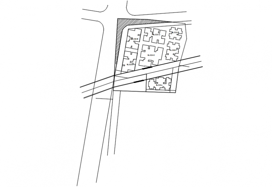 Apartment building blocks site plan auto-cad drawing details dwg file