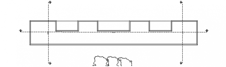 Apartment building compound wall elevation drawing details dwg file